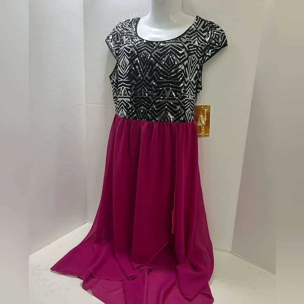 Elegant Pink and Black Kids Dress